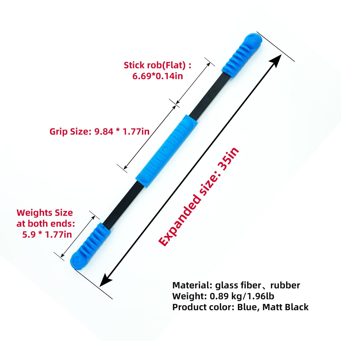 ANGLER DREAM One-piece Elastic Bar Muscle Training Fitness Stick Fat Burning Tremor Stick Full-Body Exercise Shoulder Rehabilitation Physical Therapy, Aerobics,Body Shaping