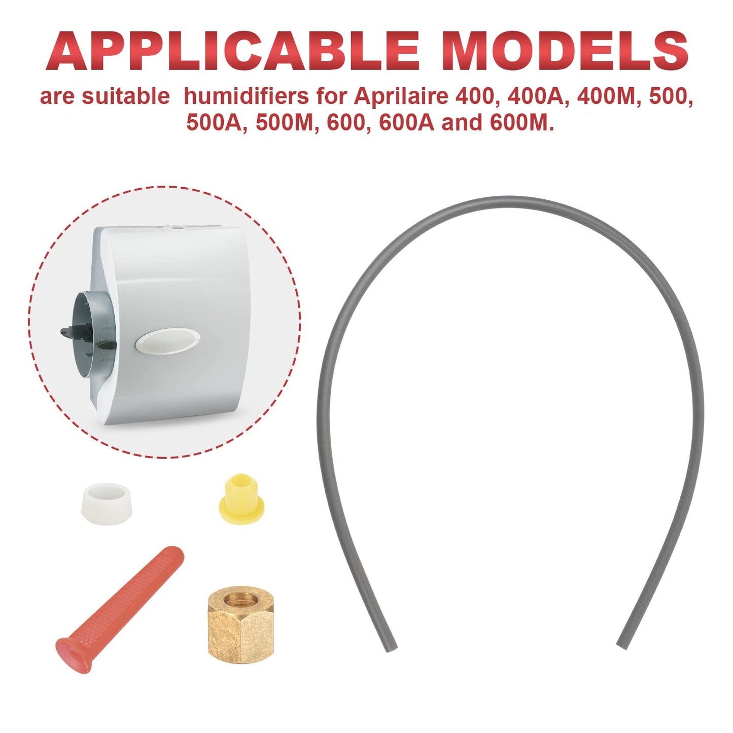 TNITRIB for Aprilaire 600 Humidifier Assembly-Feed Tube with Compression Sleeve and Nut (4335)&Included in-Line Strainer (4004)、Yellow Orifice (4231)