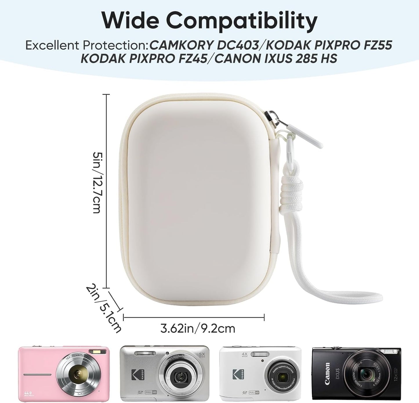 DC403 1080P/ FZ55/ FZ45, Camera Case for Digital Camera CAMKORY FHD KODAK PIXPRO Small Travel Compact Camera Holder