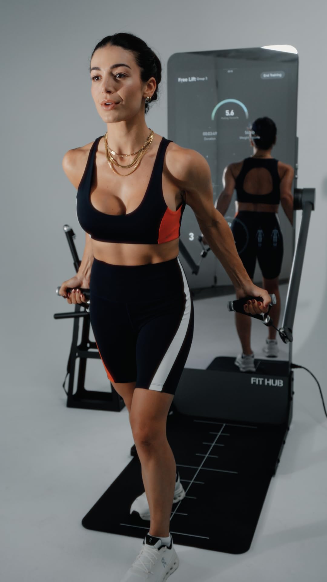 IMBODY Fitness Mirror, Wall-Mounted, Smart Fitness Mirror, 72-inch, Home Gym, Rectangular, 23.8-inch LED Touchscreen, 43-inch LED Touchscreen
