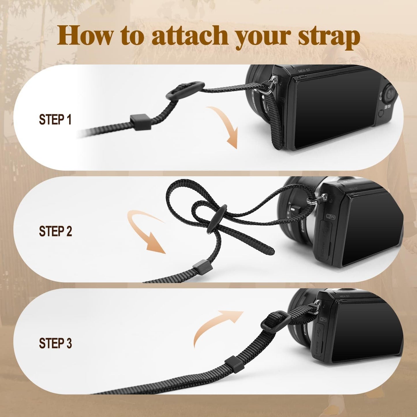 1.8-Inch Stylish PU Leather Camera Strap for Canon, Nikon & Sony