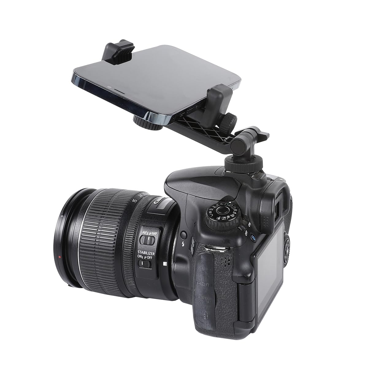 Leenconghui Multifunctional Universal Cell Phone Tripod Mount Adapter 360 Rotation Camera Hot Shoe Phone Holder Compatible with Canon Nikon Sony DSLR