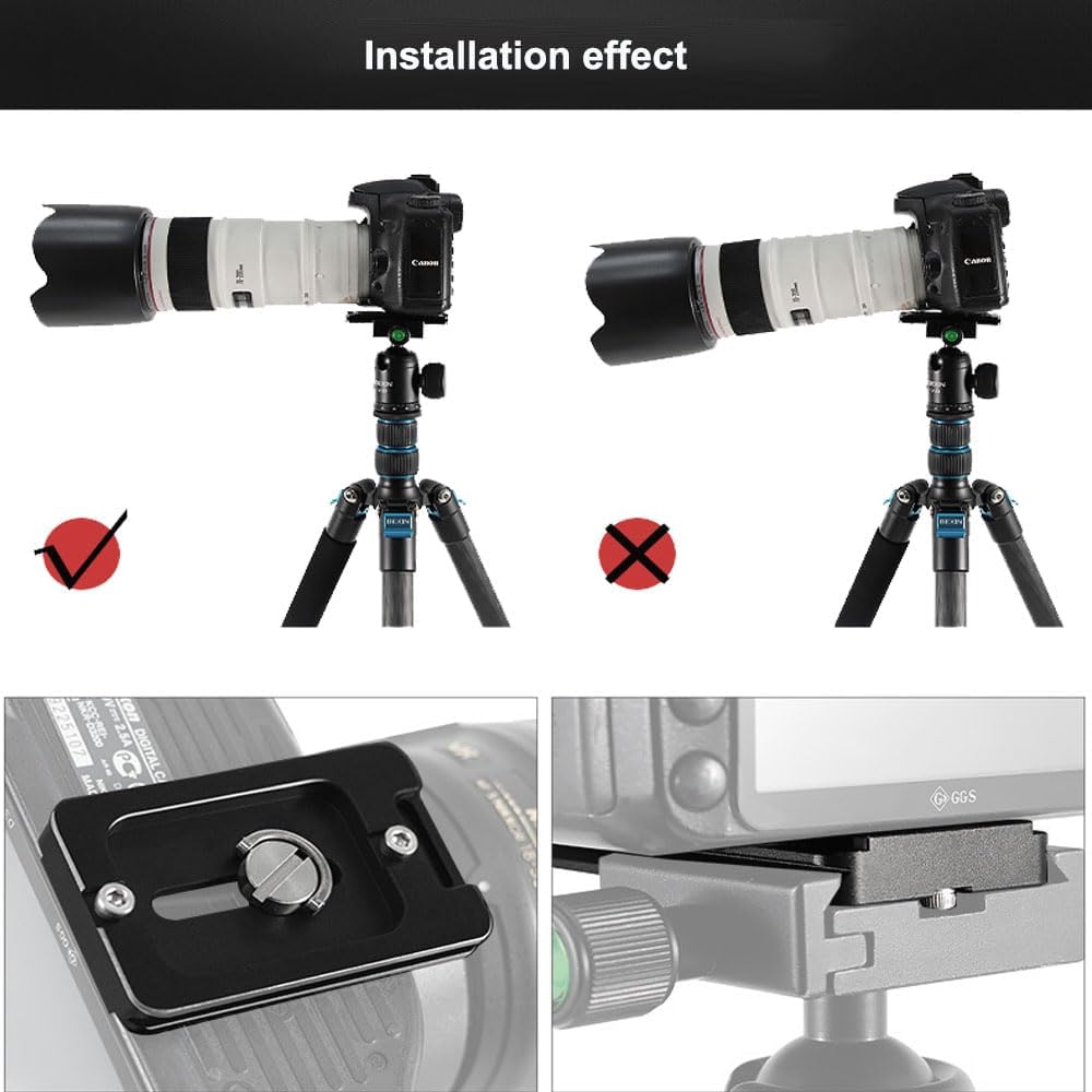 Trwteru 300mm Quick Release Plate for DSLR Cameras, Aluminum Alloy Universal Tripod Mount Plate Secure Locking