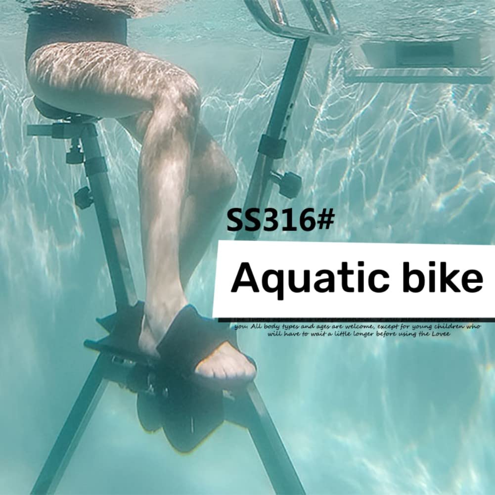 316L Stainless Steel Water Bike for Pool Exercise - Underwater Aquatic Fitness Equipment with Adjustable Resistance - Low Impact Swimming Pool Bicycle for Cardio Workout