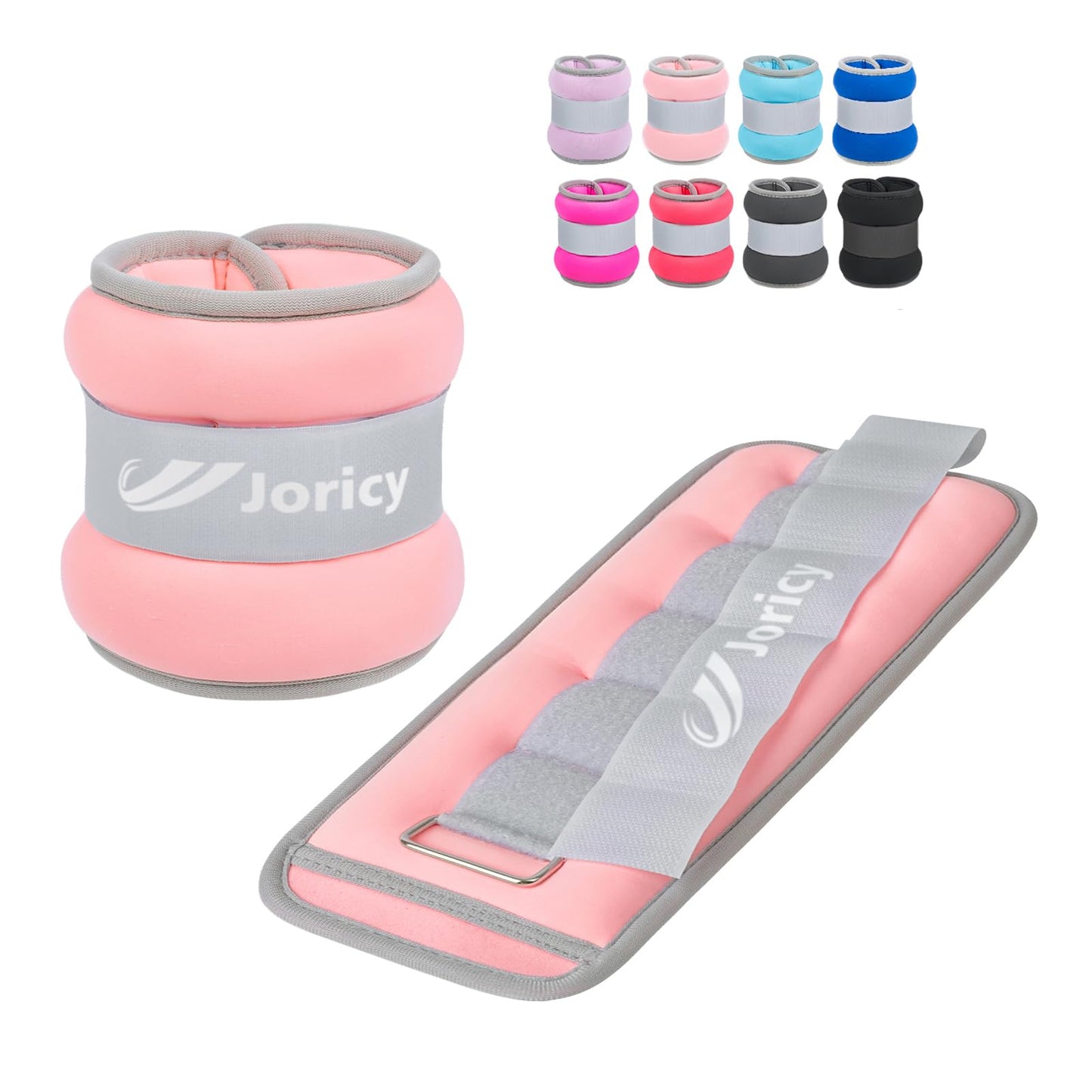 Ankle Weights, Wrist Leg Arm Weights for Women Men Kids with Adjustable Straps, Strength Training Weighted for Jogging, Running, Walking, Fitness, Gym Workout - 2LBS Pair (1 LB Each Weight), Light