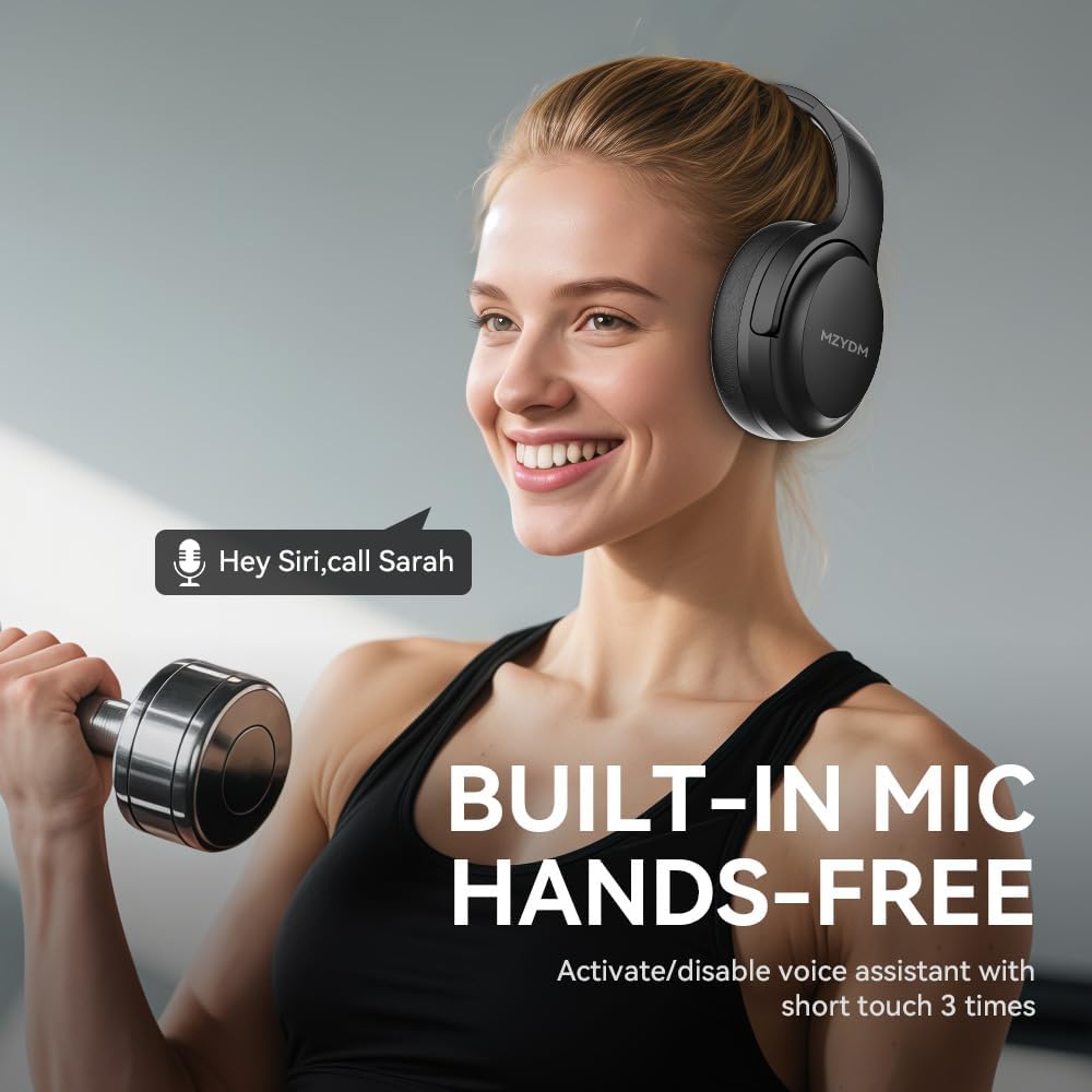 MZYDM 40 Microphone,5.3 Headset, Bluetooth Headphones Over Ear, Hours Playtime Wireless Headphones with Bluetooth, HiFi