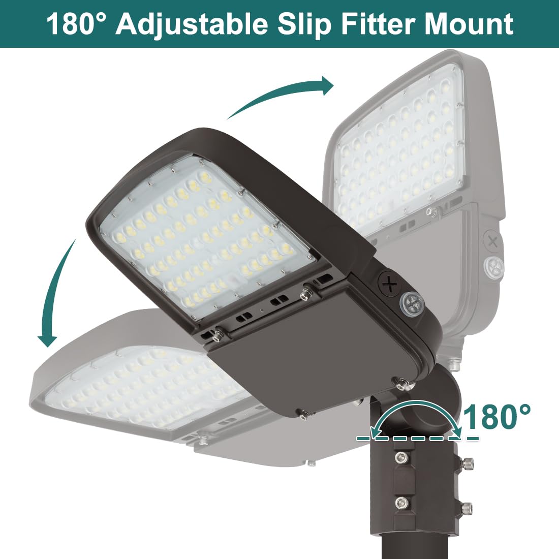 kadision LED Parking Lot Light 150W/100W/75W Adjustable, 22500lm (150lm/W) 5000K 100-277V, Waterproof LED Shoebox Light with Dusk-to-Dawn Photocell, Slip Fitter Mount, ETL Listed (2 Pack)
