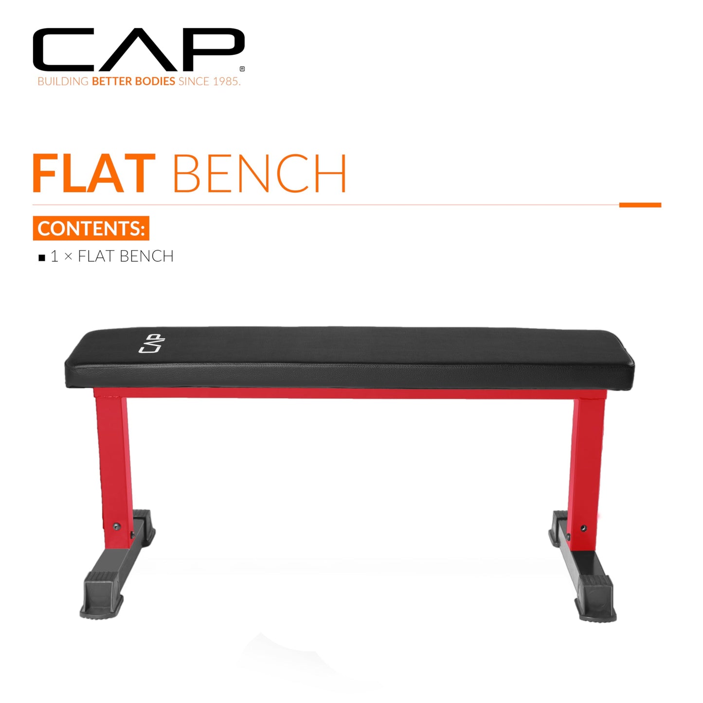 CAP Barbell Flat Weight Bench, Red