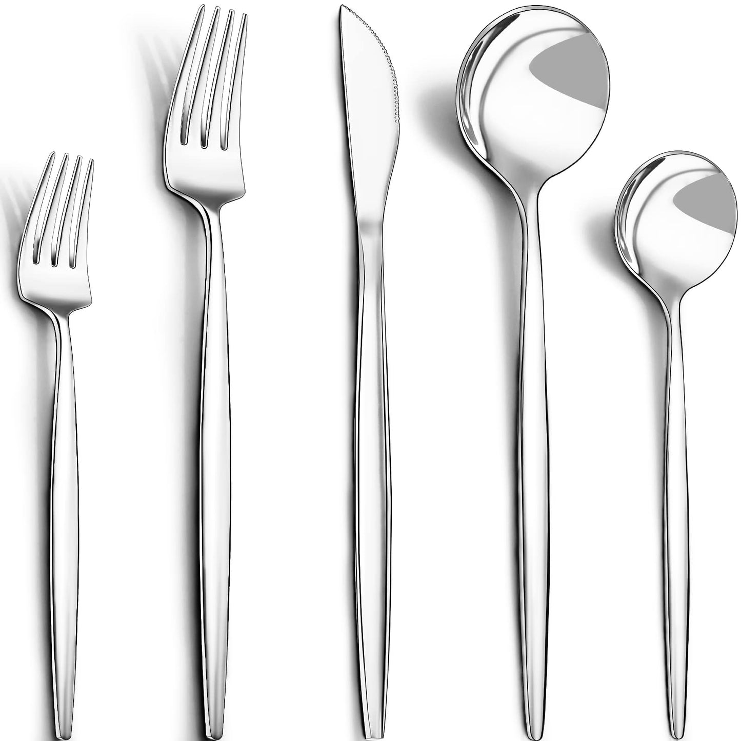40-Piece Silverware Set for 8, CEKEE Stainless Steel Flatware Cutlery Set Included Knife Spoon and Fork, Kitchen Utensils Set for Home Hotel Wedding Restaurant - Mirror Polished & Dishwasher Safe