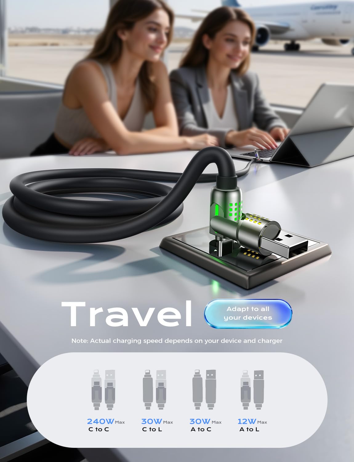 240W 4 1 6.6FT 2 MAGIC JOHN in Charging Cable, USB C to Lightning Cable [MFi Certified], Multi Chargers for All