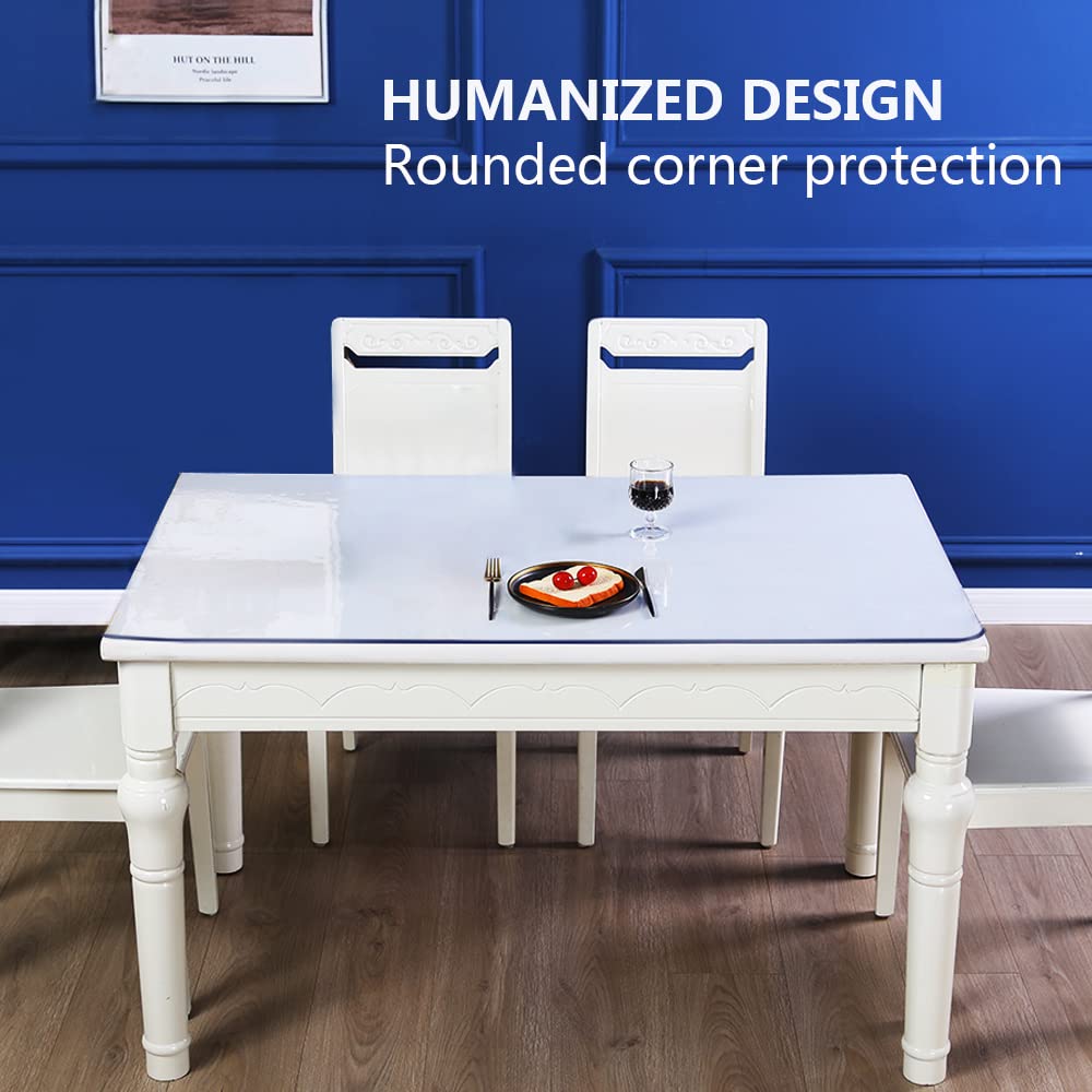 Thicken Clear PVC Office Desk Blotter Cover Protector Rectangular Plastic Table Cover Desk Pad Mat for Office & Computer Desk Topper Wooden Furniture Screen Protection Topper Wipeable 17x28 Inch