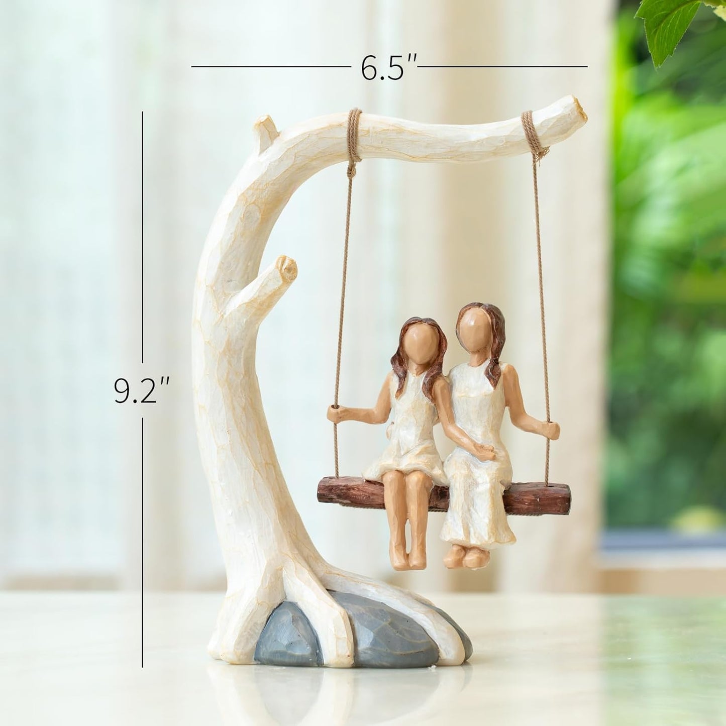 Regine Switzerland Mother Daughter Swing Statue - Hand-Painted Figurine | Perfect Birthday Gift