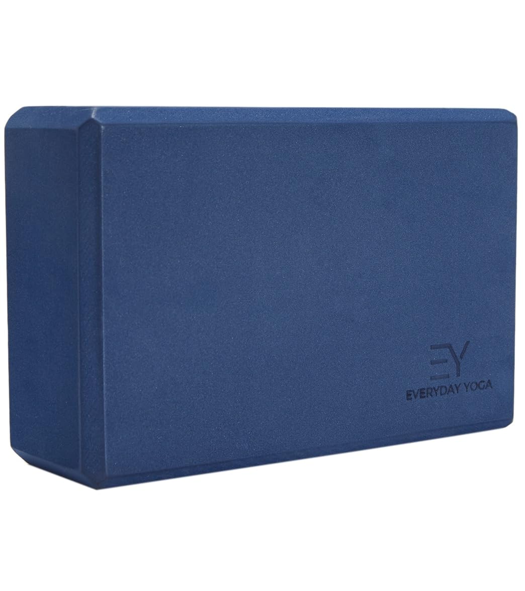 Everyday Yoga Foam Yoga Block 3 Inch - High-Density EVA Support Block for Stability, Balance & Flexibility, Lightweight, Durable & Comfortable - True Navy