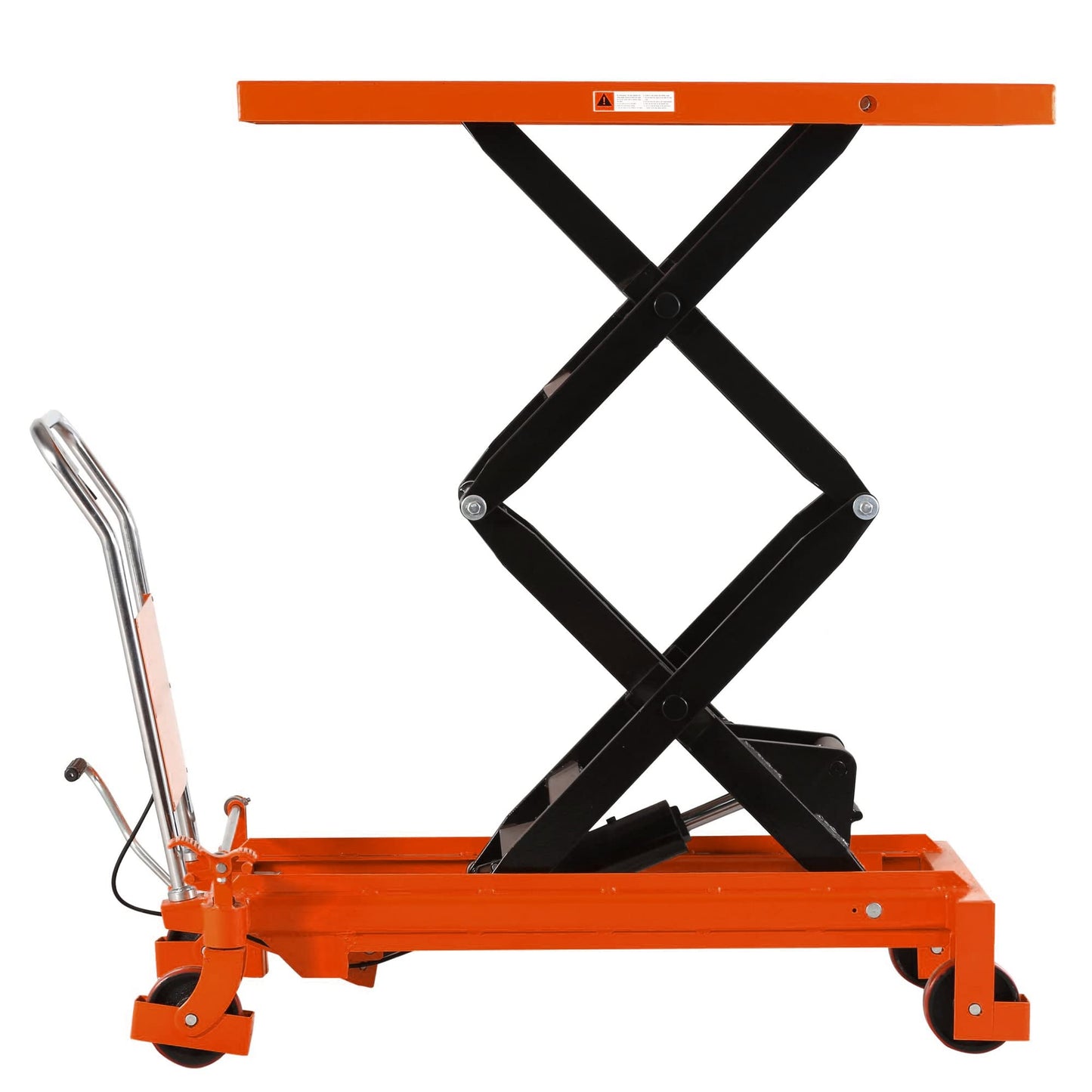 Tory Carrier Double Scissor Lift Table Cart 59" Lifting Height, Hydraulic Lift Cart Platform Manual Scissor Lift Table with Foot Pump for Safe Freight Unloading and Warehousing Use,1760 lbs Capacity