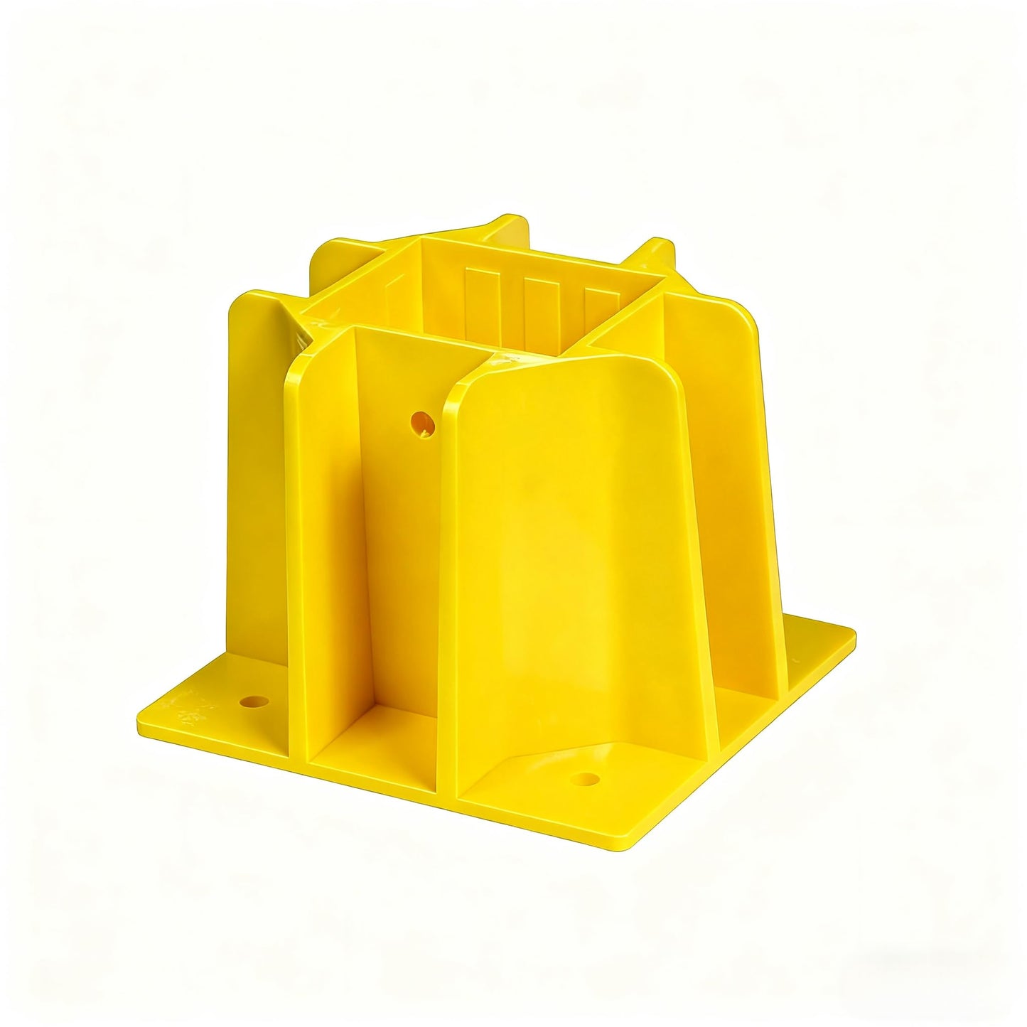12PCS Yellow Safety Base Boot - Guardrail Base with Toeboard Slots - Reusable Fall Protection Accessories for Residential & Commercial Construction