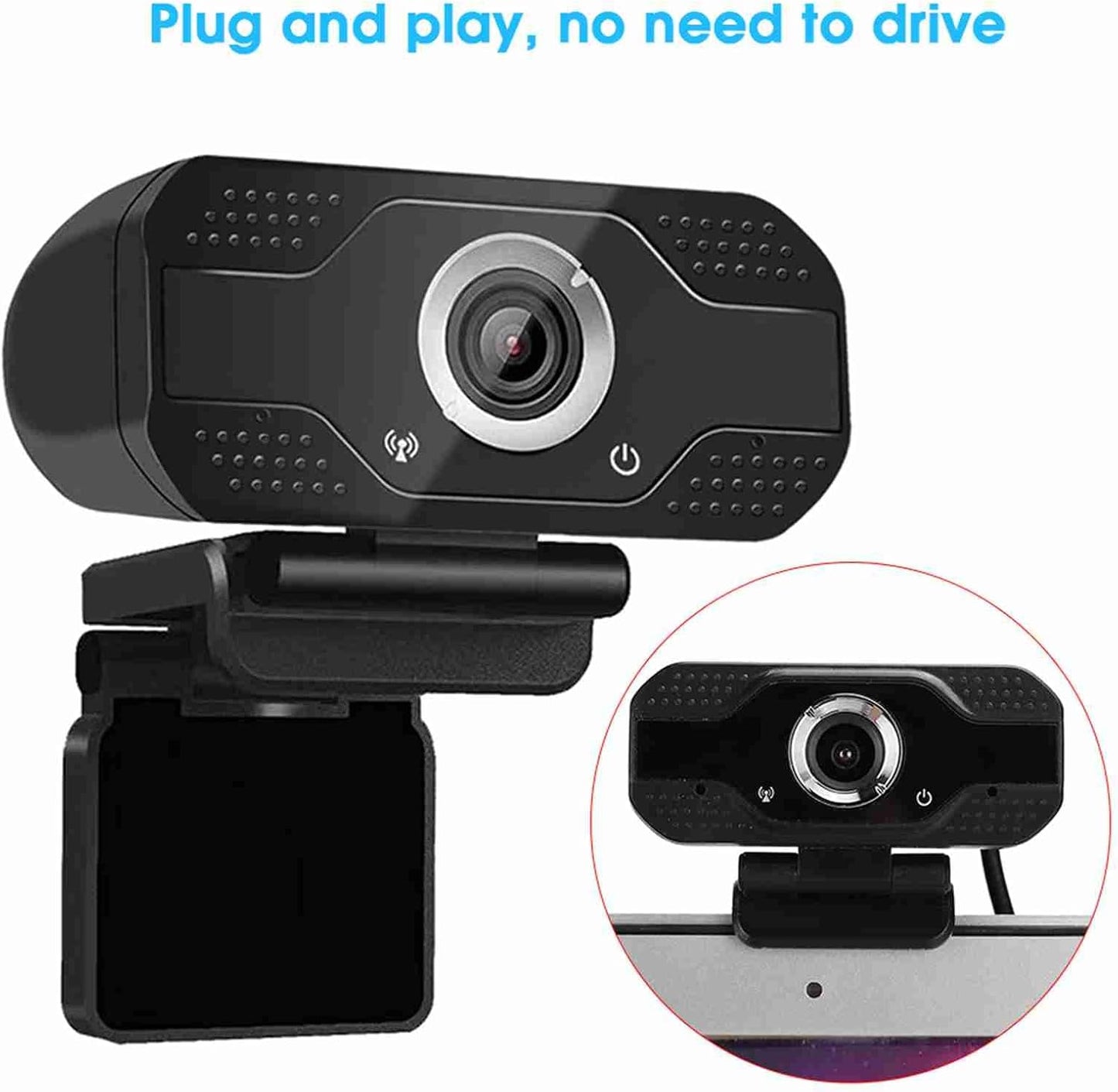 WAONIQ 1080P Web Camera for Desktop Computer, Webcam with Microphone, USB Interface, Plug and Play, USB Camera