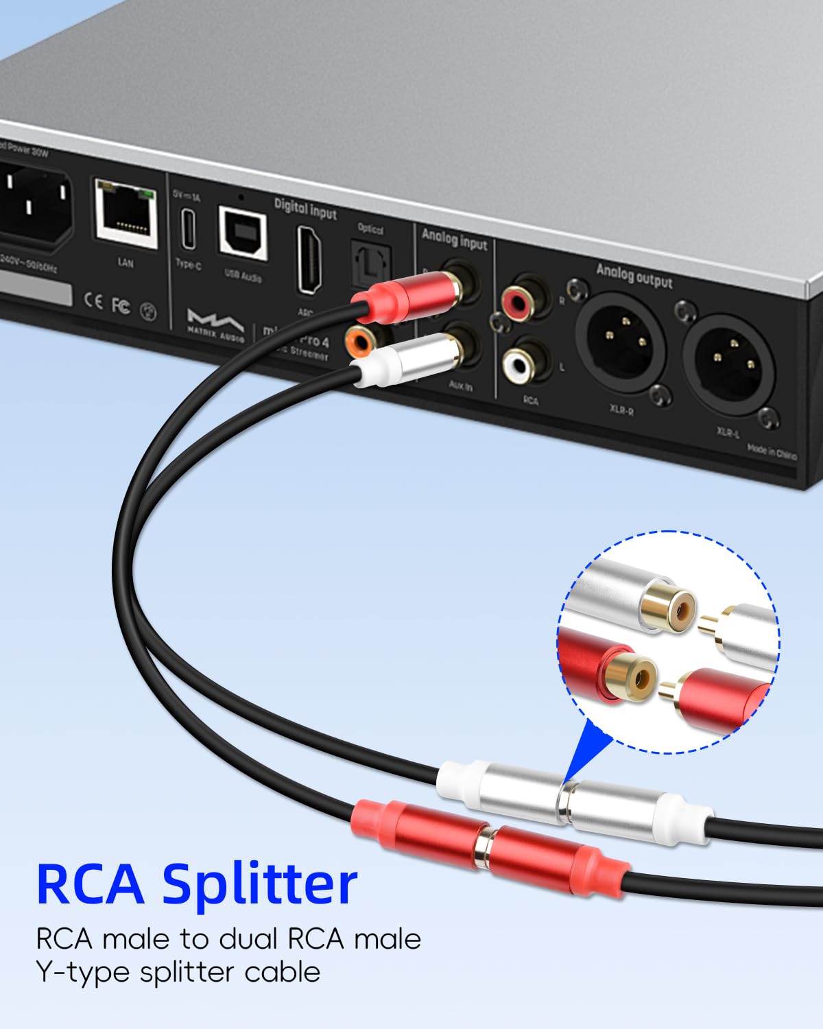 2Pack 2RCA 2RCA 1FT, 2 2 GELRHONR to Cable Short RCA Male to RCA Male Stereo Audio Cable for Subwoofer, Speaker, Home
