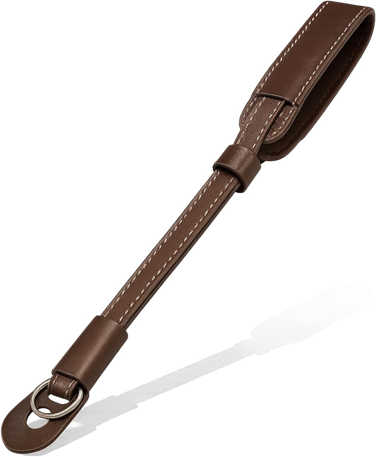 Brvlsoc Vintage Brown Leather Camera Wrist Strap Adjustable Safety Hand Strap for DSLR, SLR, and Mirrorless Cameras