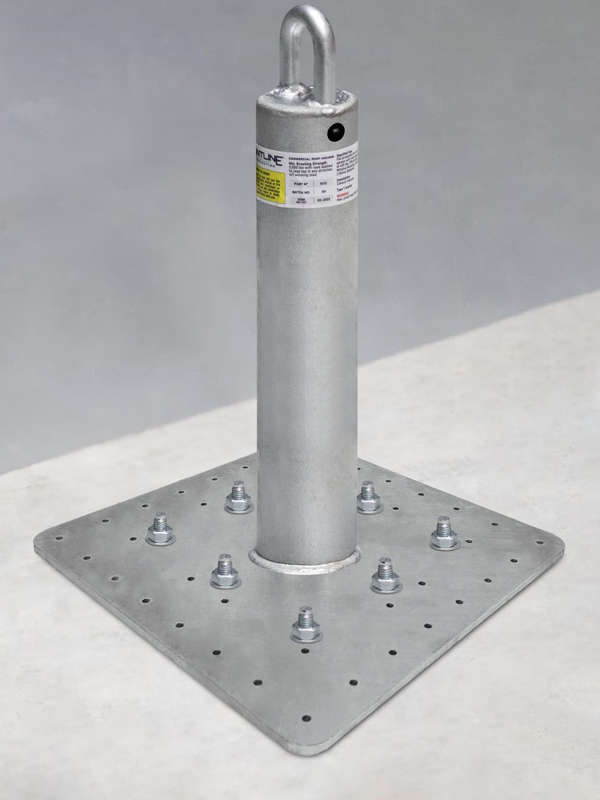 Frontline Fall Protection RO18 Commercial Roof Anchor 18"| OSHA & ANSI Compliant Galvanized Steel Roofing Anchor Point | Metal, Wood or Concrete Application
