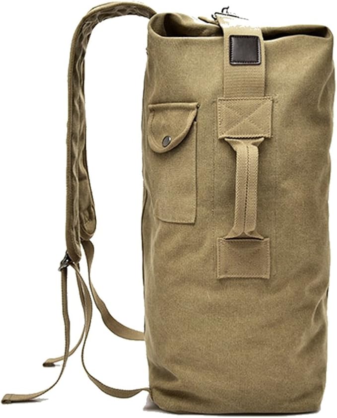 Large Capacity Travel Climbing Bag Tactical Military Duffel Bag Top Load Double Strap Canvas Backpack