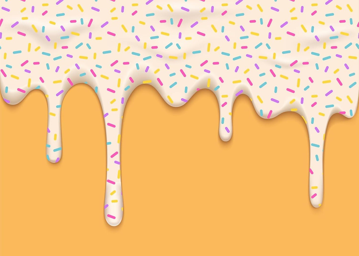 CORFOTO 10x8ft Fabric Dripping Ice Cream Backdrop White Cream Colorful Sprinkles Melting Texture Photography Background