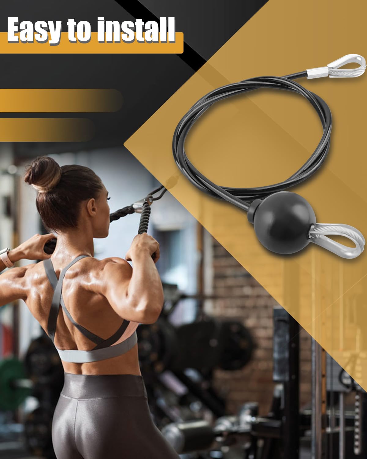 FurnyQuaint LAT Pulldown 41” Cables Fit for Bowflex Xtreme and for Xceed Heavy-Duty Replacement, for Strength Training