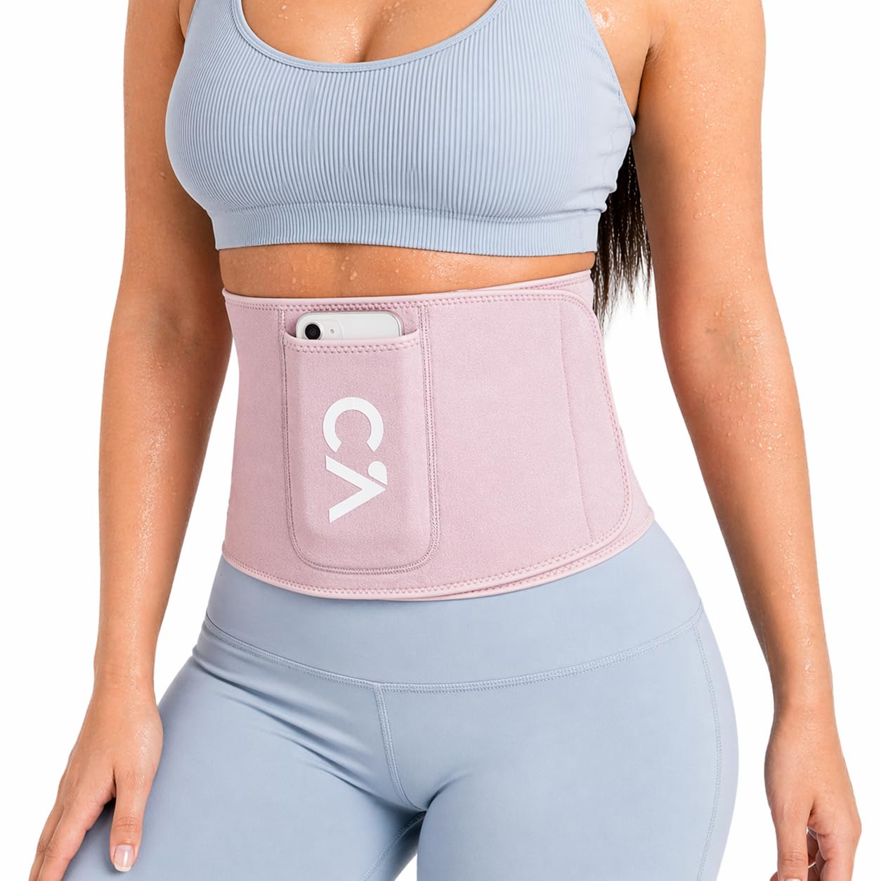 Chick-Active Heat-Boost Waist Trimmer with Secure Phone Pocket – Premium Sweat Amplifying Sauna Belt for Women & Men, Anti-Slip Core Trainer for Gym, Cardio & Enhanced Results (Pink, Medium)