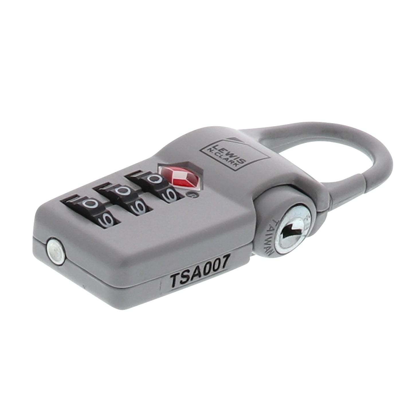 Lewis N. Clark TSA Approved Luggage Clip Lock for Suitcase, Carry On, BackPack, Laptop Bag + Purse, Set + Reset Your Own Combination In 30 Seconds, Gray