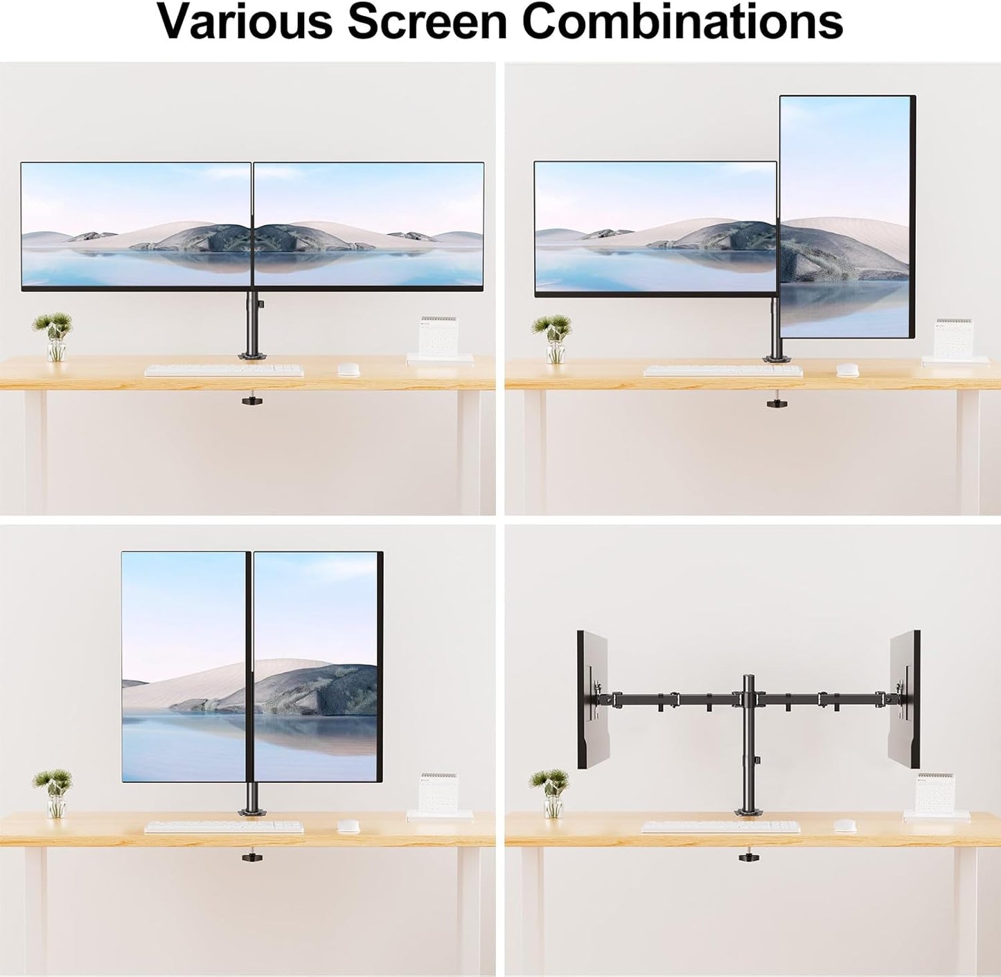 MOUNT PRO 13-32 Inch/17.6lbs 2 75x75/100x100mm Dual Monitor Mount Fits LCD Screen, Computer Monitor Desk Mount
