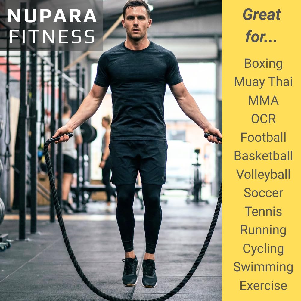NUPARA FITNESS Weighted Jump Rope for Men and Women. Workout Jump Rope for Fitness, Exercise, Strength, Cardio, and Weight Loss. 2.4lb to 5lb.