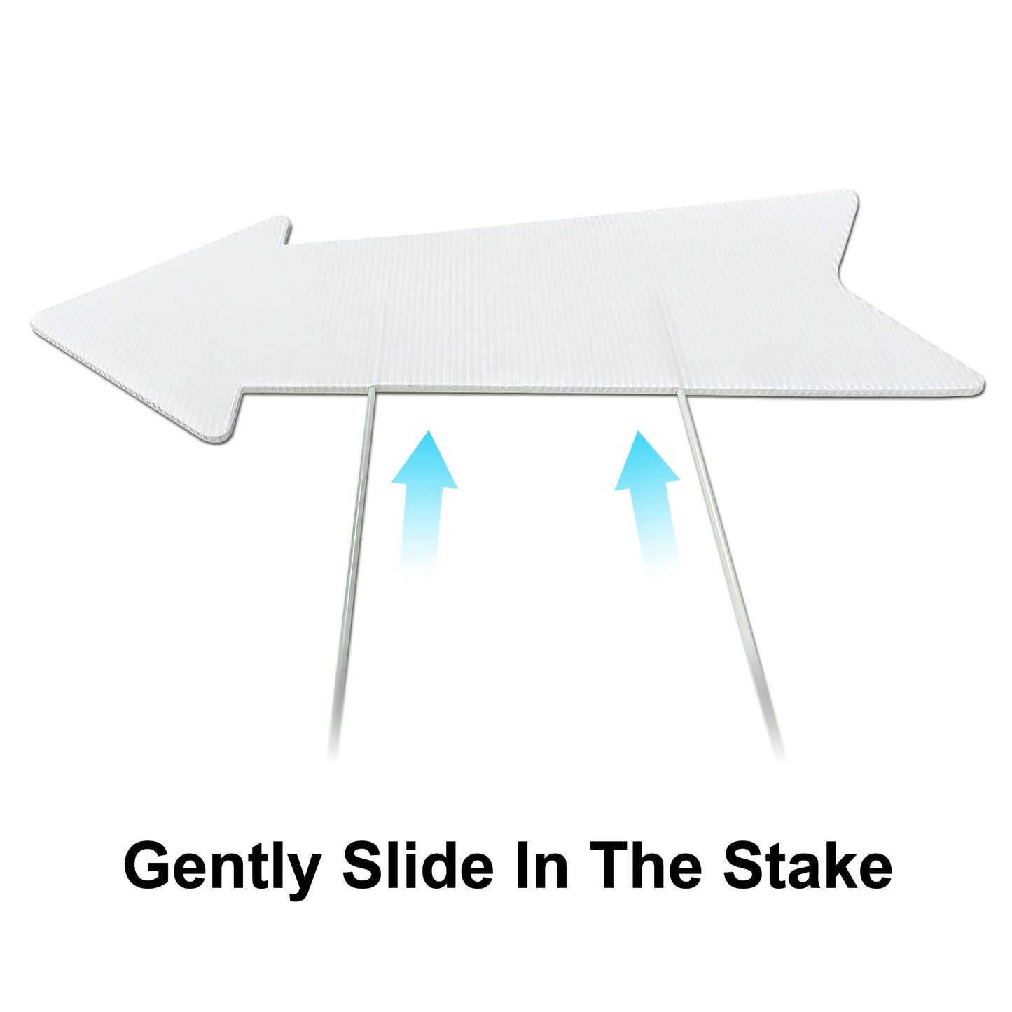 Blank Arrow Signs With Stakes 6 Pack - 17 x 6 Inches Wedding Directional Yard Signs, This Way Arrow Birthday Party Signs