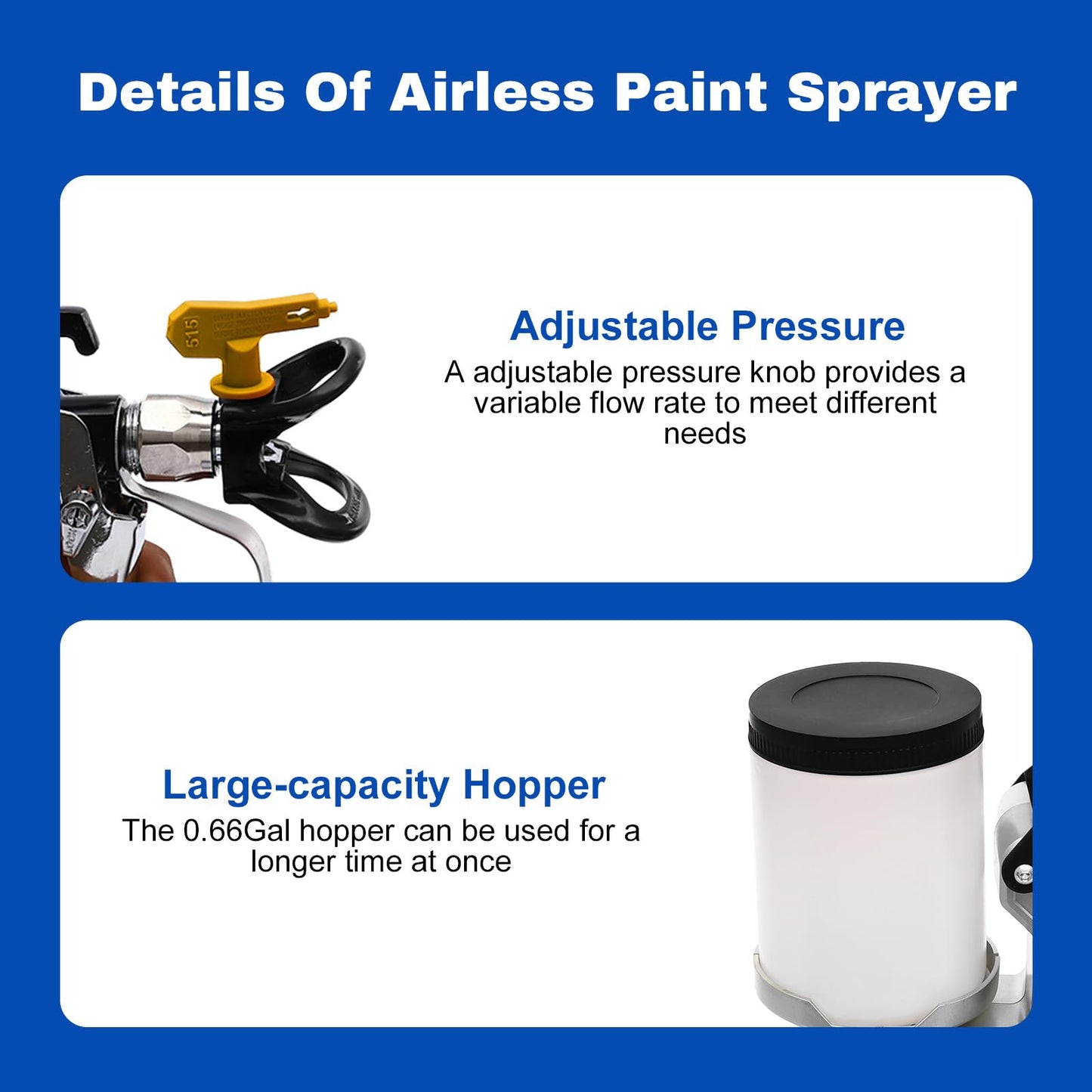Airless Paint Sprayer,1600W High Pressure Efficiency Airless Stand Sprayer for Home Interior, Exterior, Commercial Use, DIY Handyman-Professional Contractor Grade Spray Paint Machine