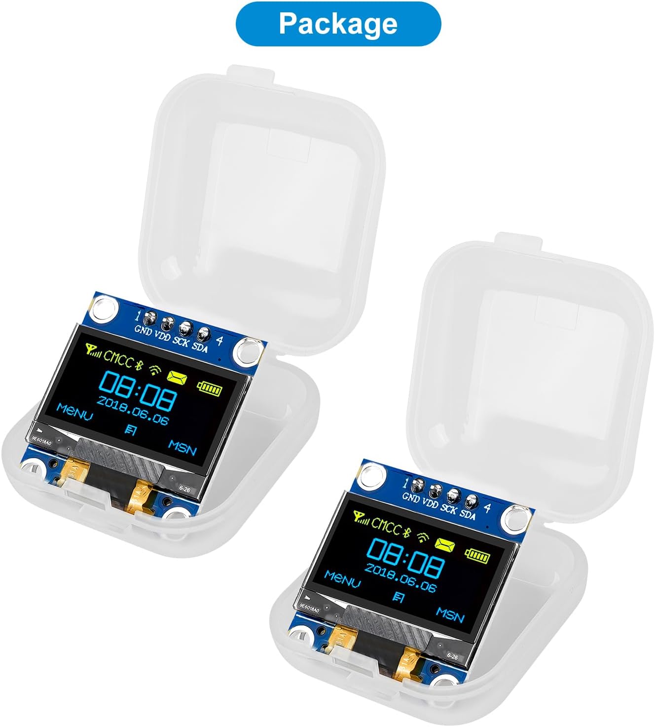 Meshnology 5 0.96 Inch 128x64 I2C SSD1315 ESP32 Pcs OLED Display Module Pixel IIC OLED Screen Driver Self-Luminous