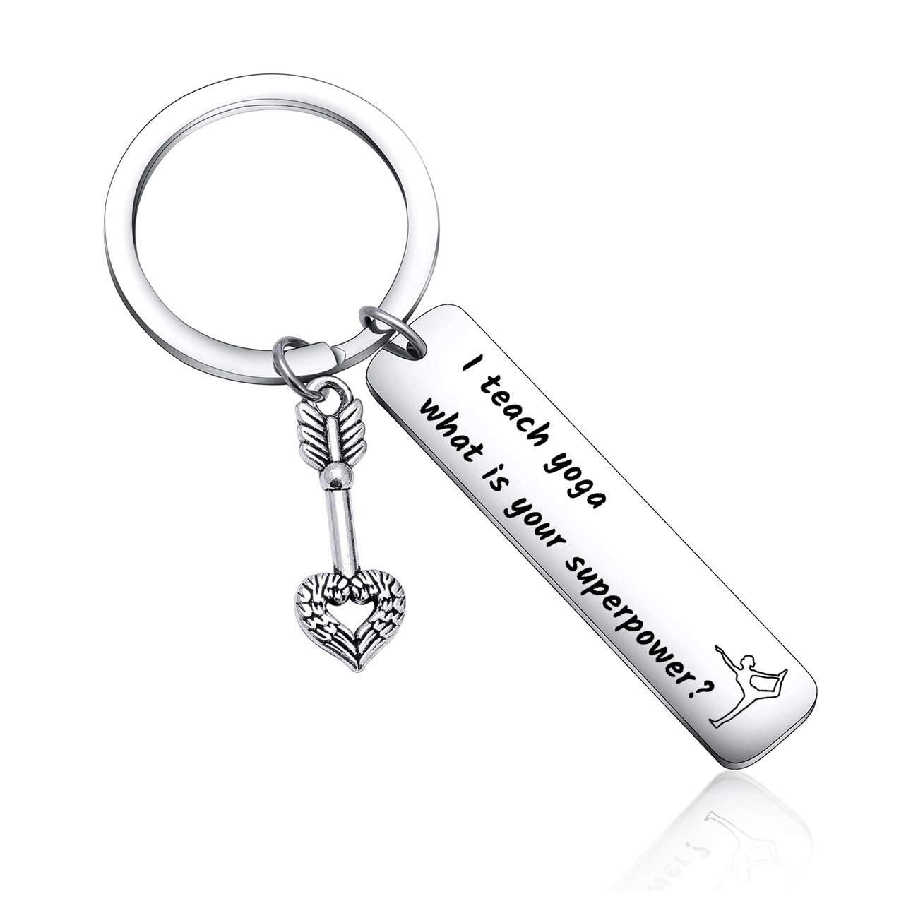 Keytells Yoga Teacher Instructor Keychain - Yoga Gifts For Women Yogini Jewelry, Meditation Gift For For Women Men - Yogi Keychain
