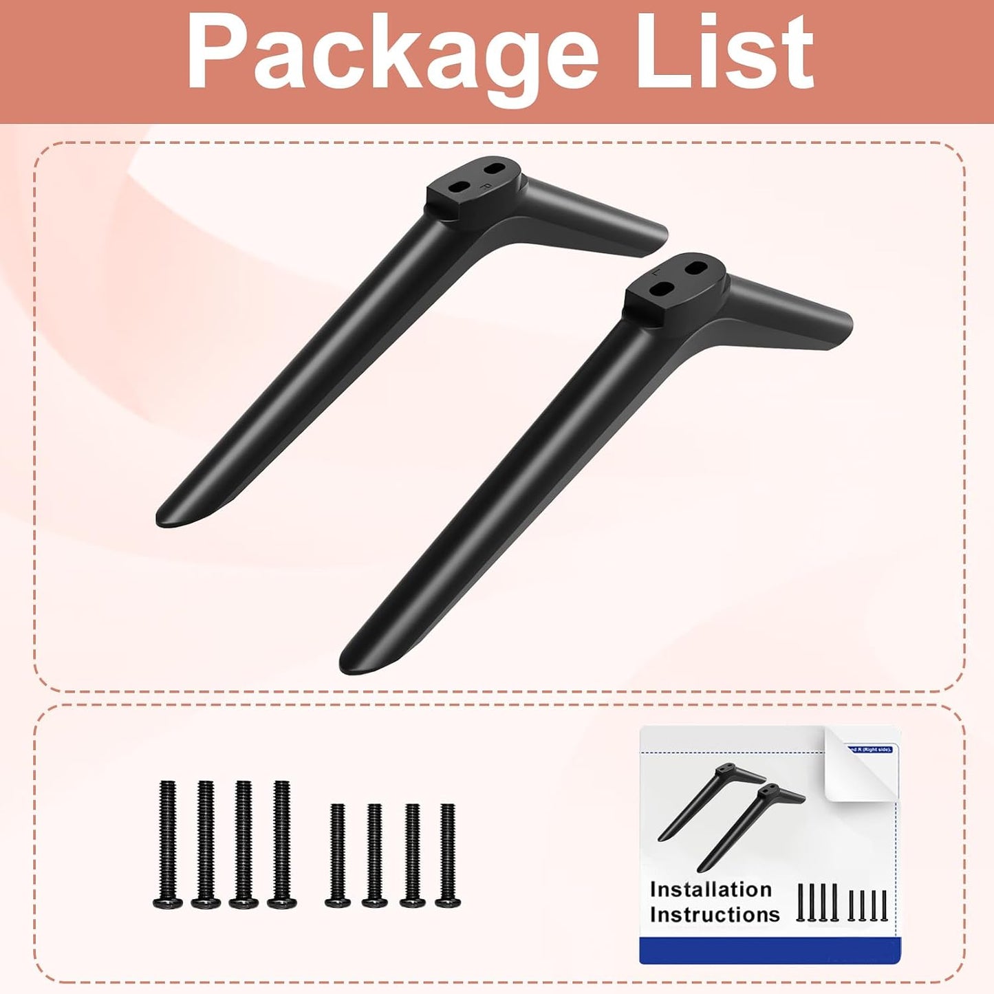 Maozhren 40" 43" 40H5590F 40H4F 40H3F9 40H4030F1 43H4F 43H4030F 43H4030F1 Set, TV Stand for Hisense TV Legs, Only