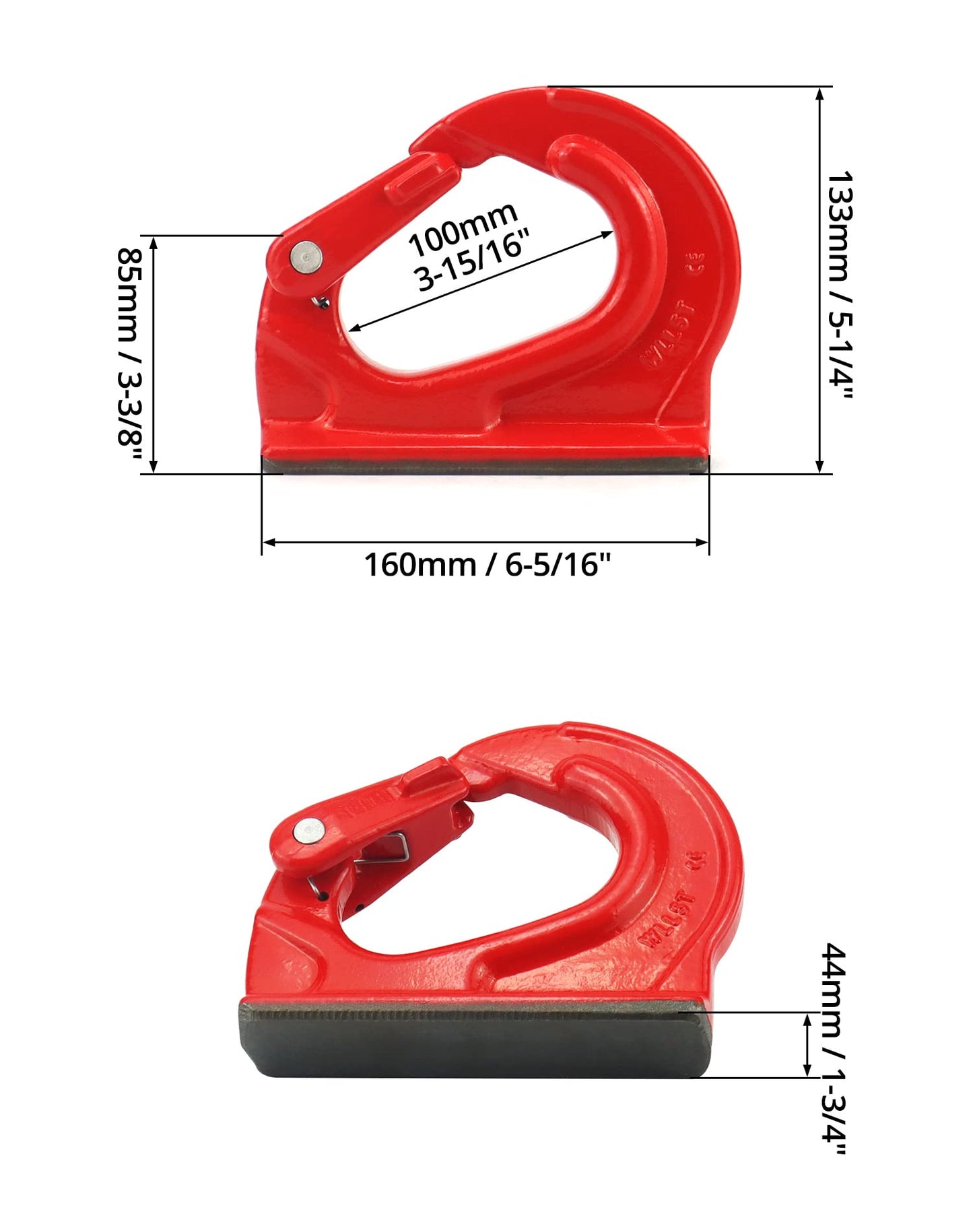 QWORK 5T Heavy Duty Alloy Steel Lifting Hook, Weld-on Anchor Hook, Welding Hooks with Coating Welded on Equipment Providing a Lifting for Wrecker Crane Tractor, 11000lbs