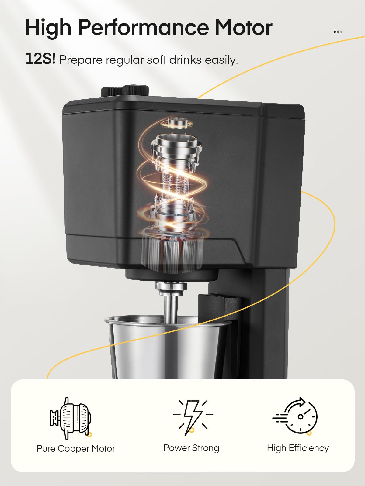 Milkshake Maker Machine, 375W Commercial Milk Shake Maker Mixer, Single Head Drink Mixer Blender Machine, 3-Speed Milkshake Blender with 27.7oz Stainless Steel Cup for Commercial