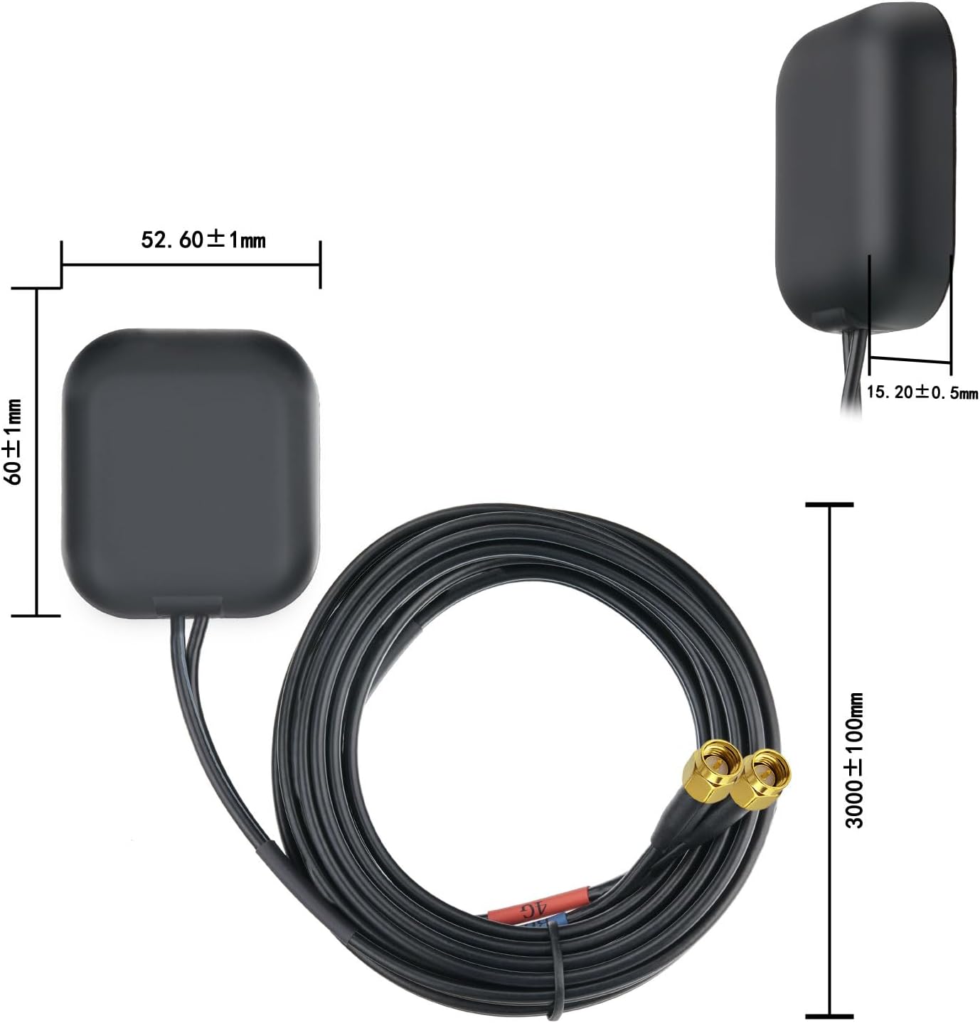 BINGFU 4G IP65 Dual-Band GPS/BeiDou + High-Gain Antenna with SMA Male Connector Waterproof for IoT/Telematics