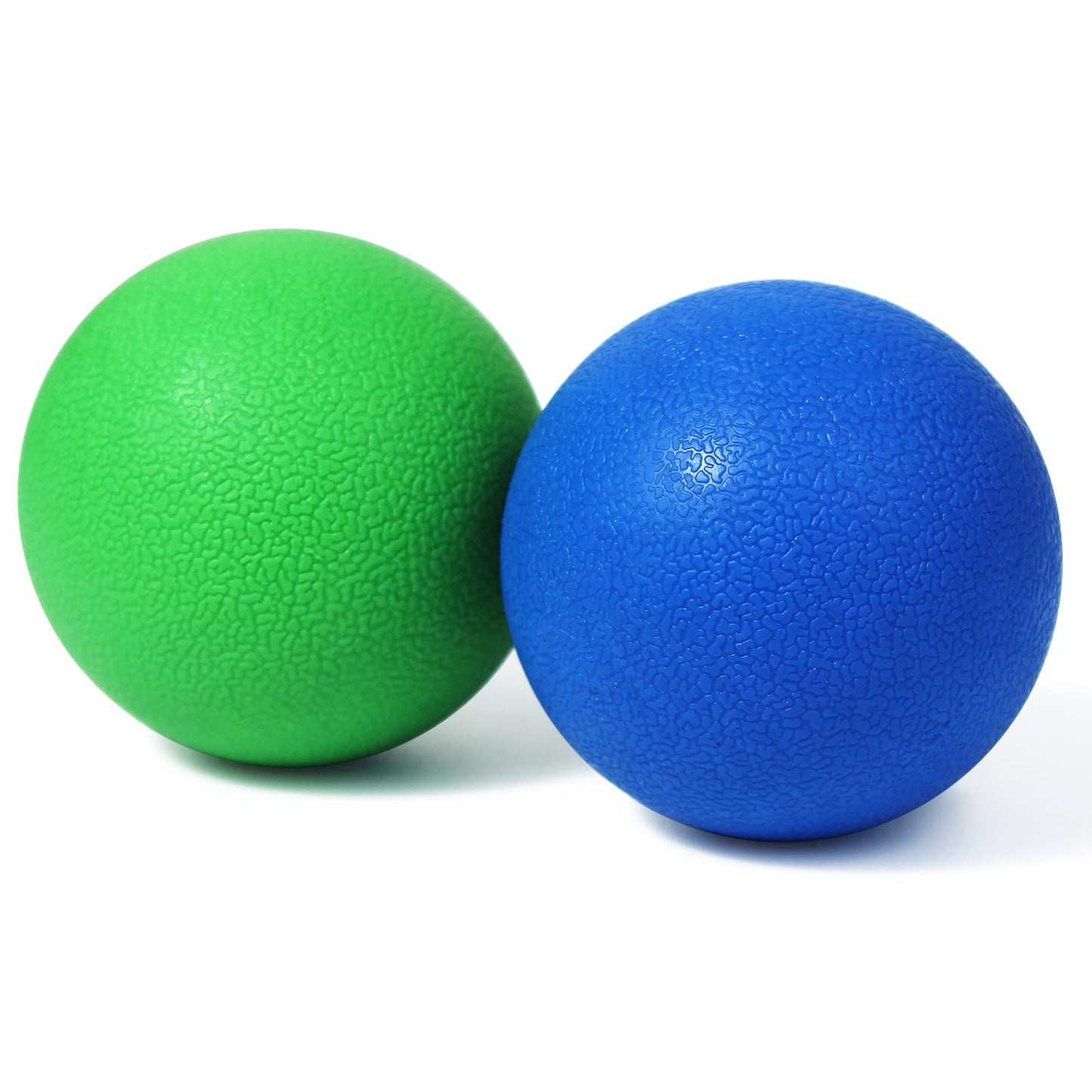 2-Pack Firm Lacrosse Massage Balls- for Deep Tissue, Trigger Point & Myofascial Release Therapy, Relieve Muscle Knots (Green&Blue)