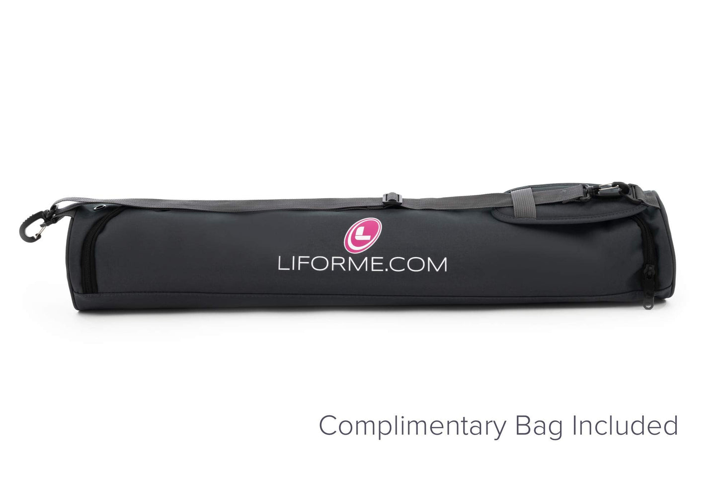 Liforme Travel Yoga mat – Free Yoga Bag, Patented Alignment System, Warrior-Like Grip, Non-Slip, Eco-Friendly and Biodegradable, Ultra-Lightweight and Sweat Resistant, Made with Natural Rubber – Gray