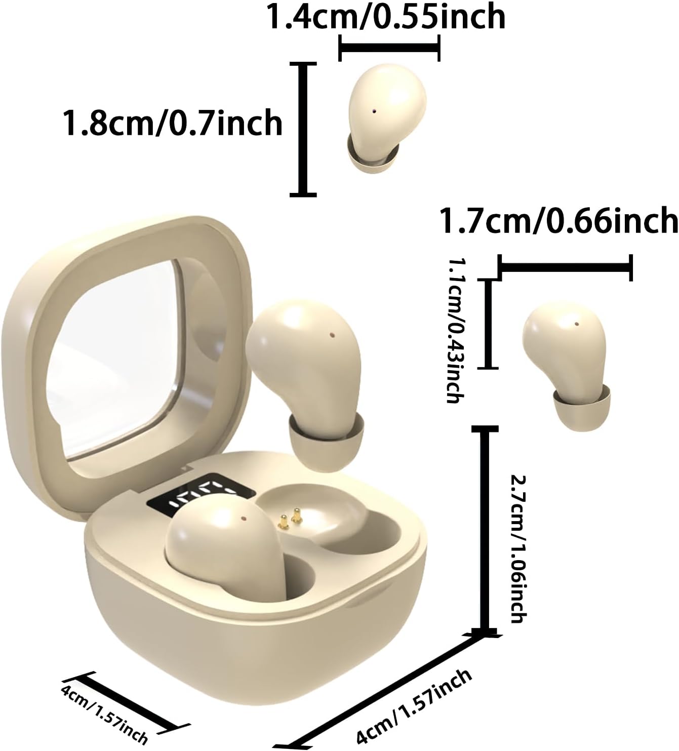 5.3 24 Mini Earbuds for Work and Sleep, Small Bluetooth Headphones, Hours Total Battery Life