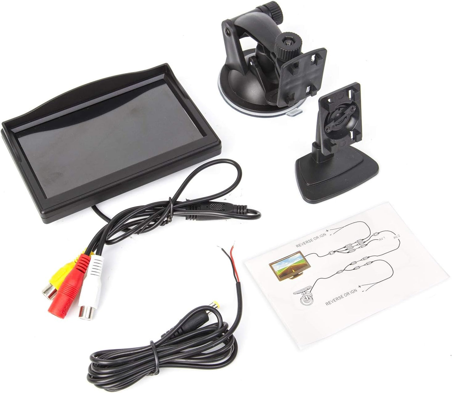 Yasoca 5 Inch 2 TFT LCD Car Color Rear View Monitor Screen for Parking Rear View Backup Camera with Optional