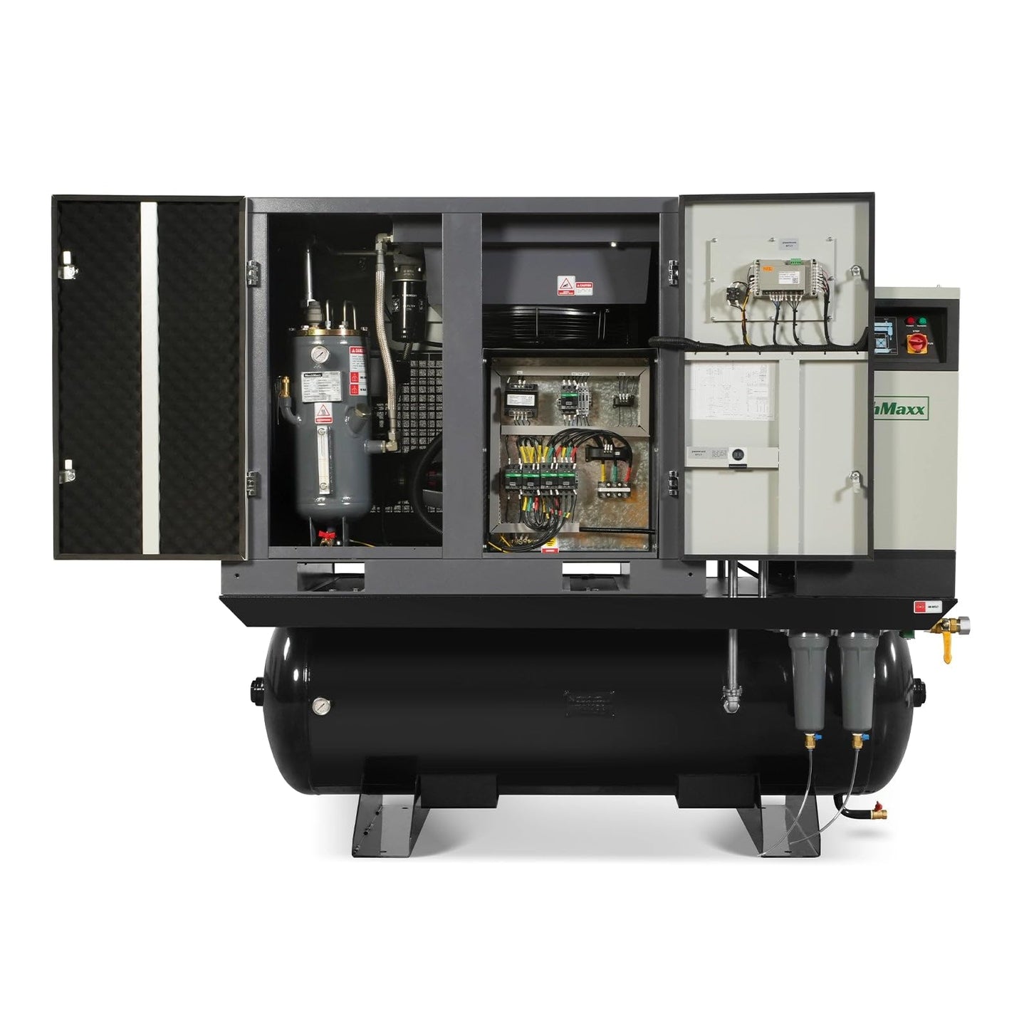 MechMaxx 20HP Combined Rotary Screw Air Compressor with Dryer & 105-Gal ASME Tank | 78 CFM, 116 PSI, 230V 3-Phase – Industrial Grade,Model ML2023