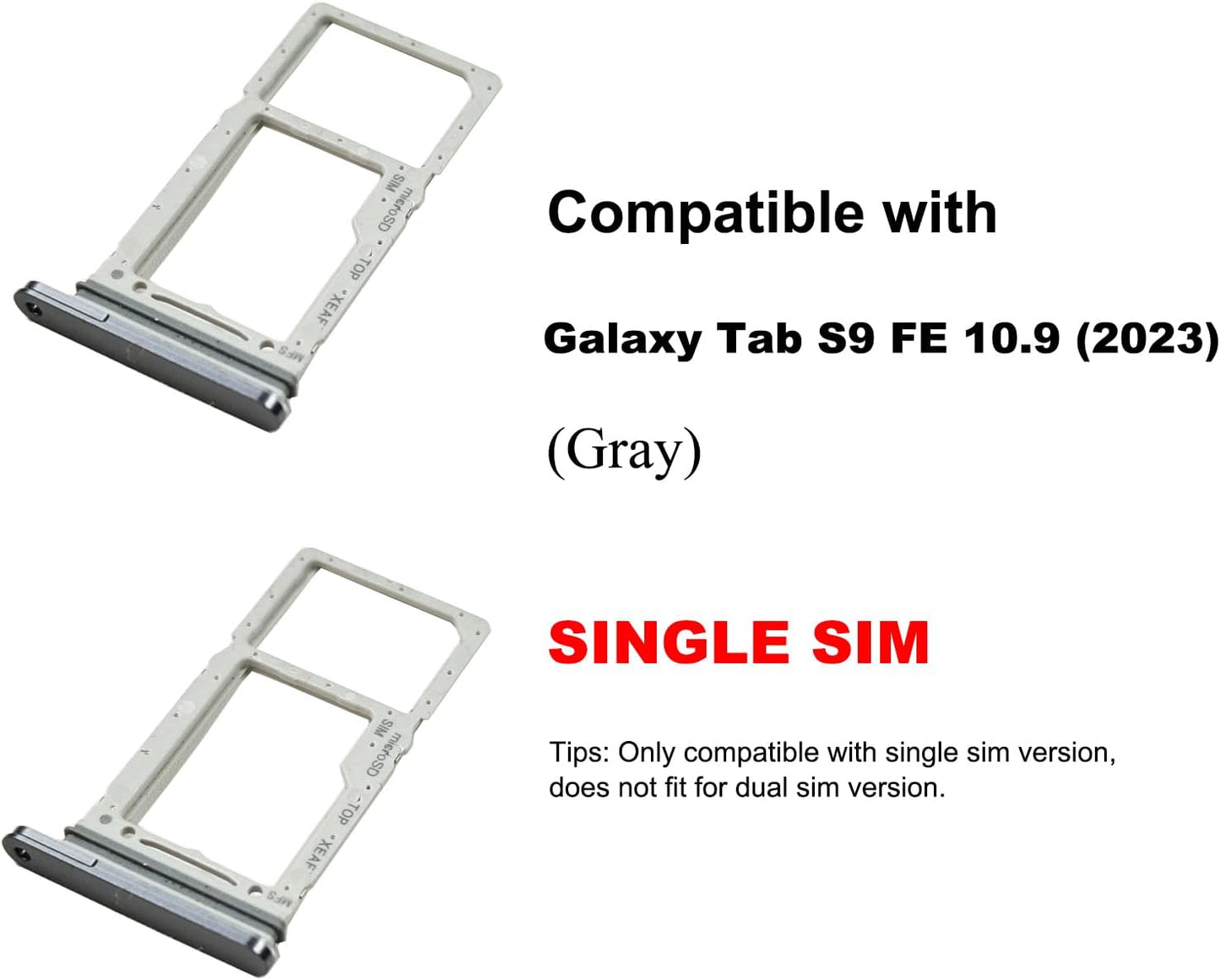 BATLABB 2 S9 S9 PCS for Galaxy Tab FE Single SIM Card Tray Replacement, Single SIM Card Slot Holder Compatible