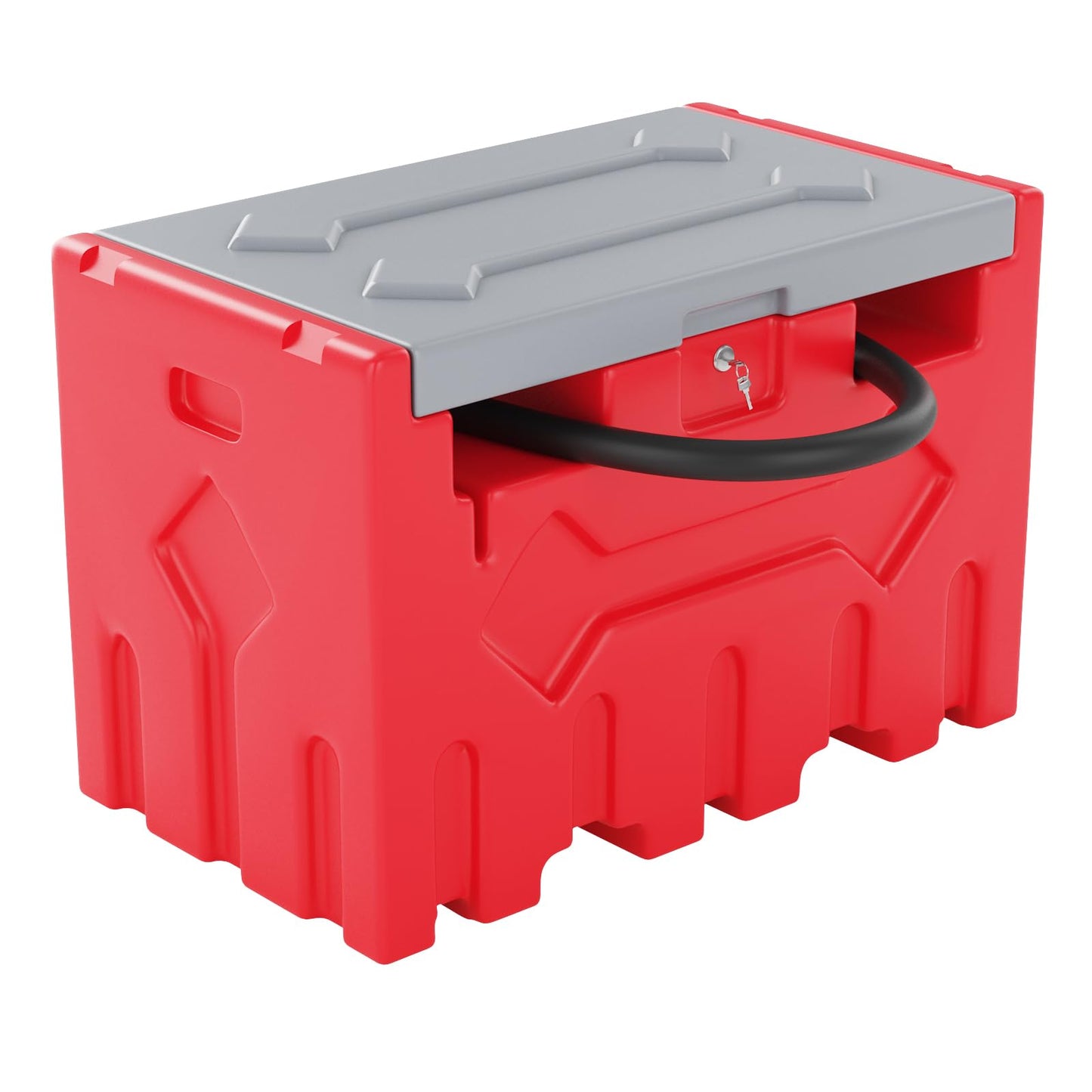 50 Gallon Portable Fuel Tank with 12V Electric Pump, Diesel Transfer Tank, Auto Shut-Off Nozzle & 13ft Hose, Heavy Duty HDPE Fuel Storage for Truck, Farm & Construction Red
