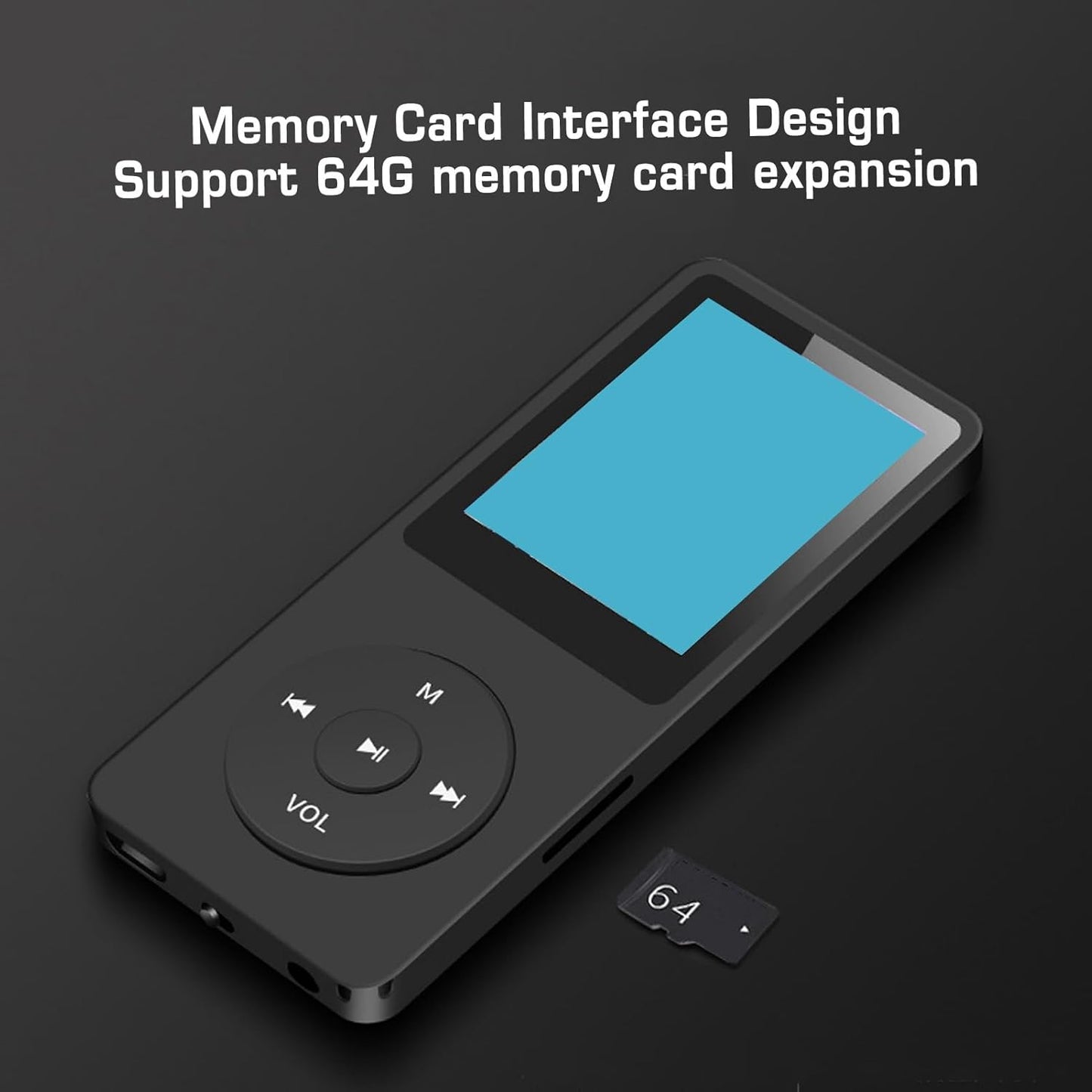 Dioche MP3 MP4 8GB 30Hrs (#1) Compact Music Player Playback Support Formats for Exercise Running