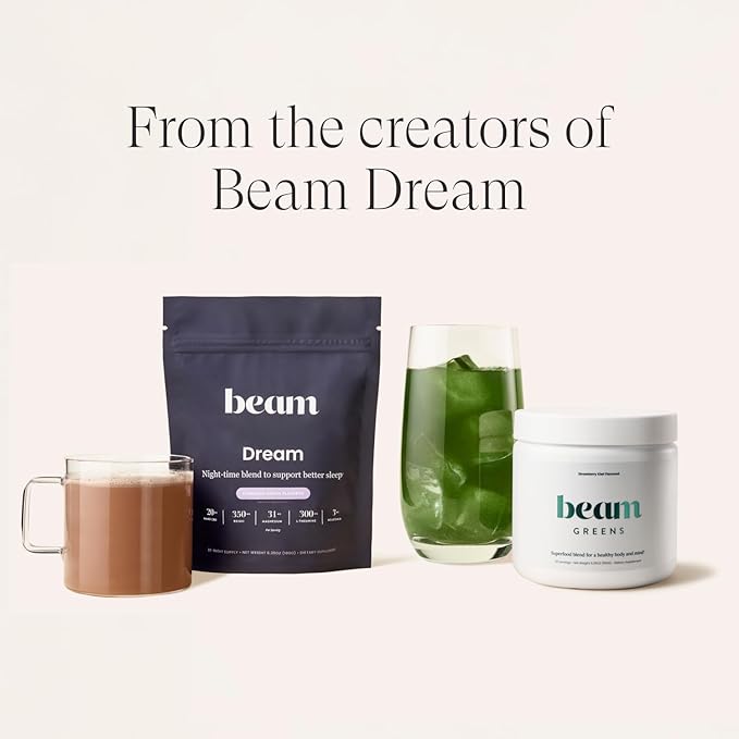 Beam Greens ??Daily Superfood Powder for Women, Organic Green Juice with Veggies & Adaptogens, Gut Health & Immunity Support, Vegan, No Sugar, Third Party Tested, 30 Servings