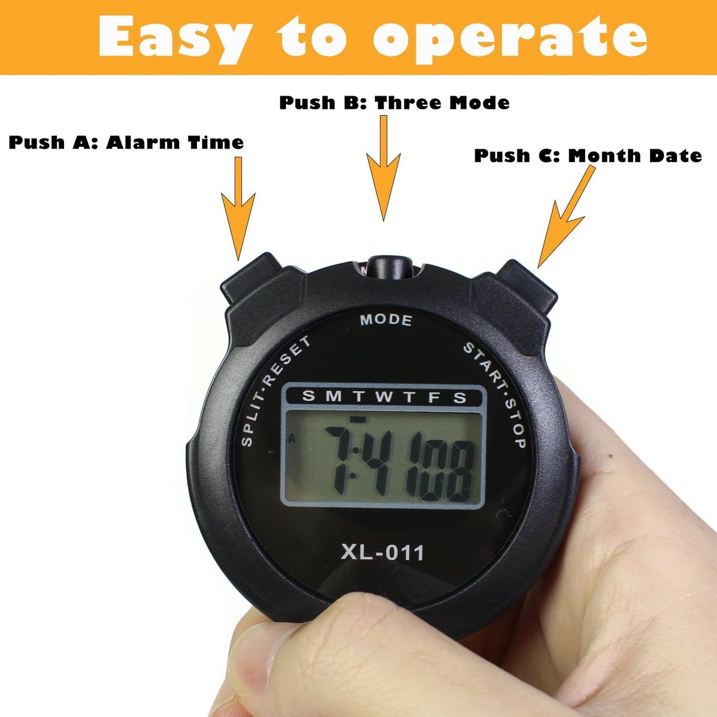 6-Pack Multi-Function Electronic Digital Sport Stopwatch Timer, Large Display with Date Time and Alarm Function, Sports Coaches Fitness Coaches and Referees (Blue+Red+Black)