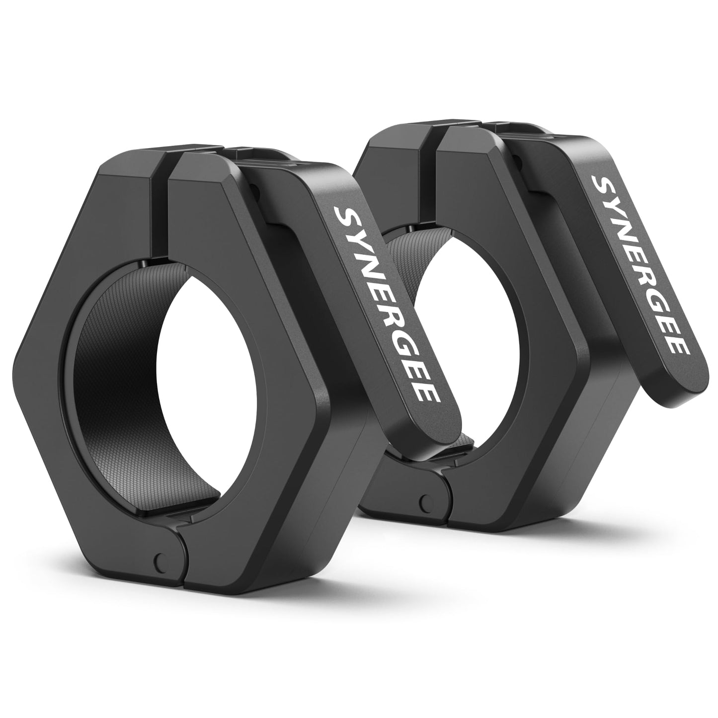 Synergee Black Magnetic Barbell Collars Locking 2" Weight Clamps