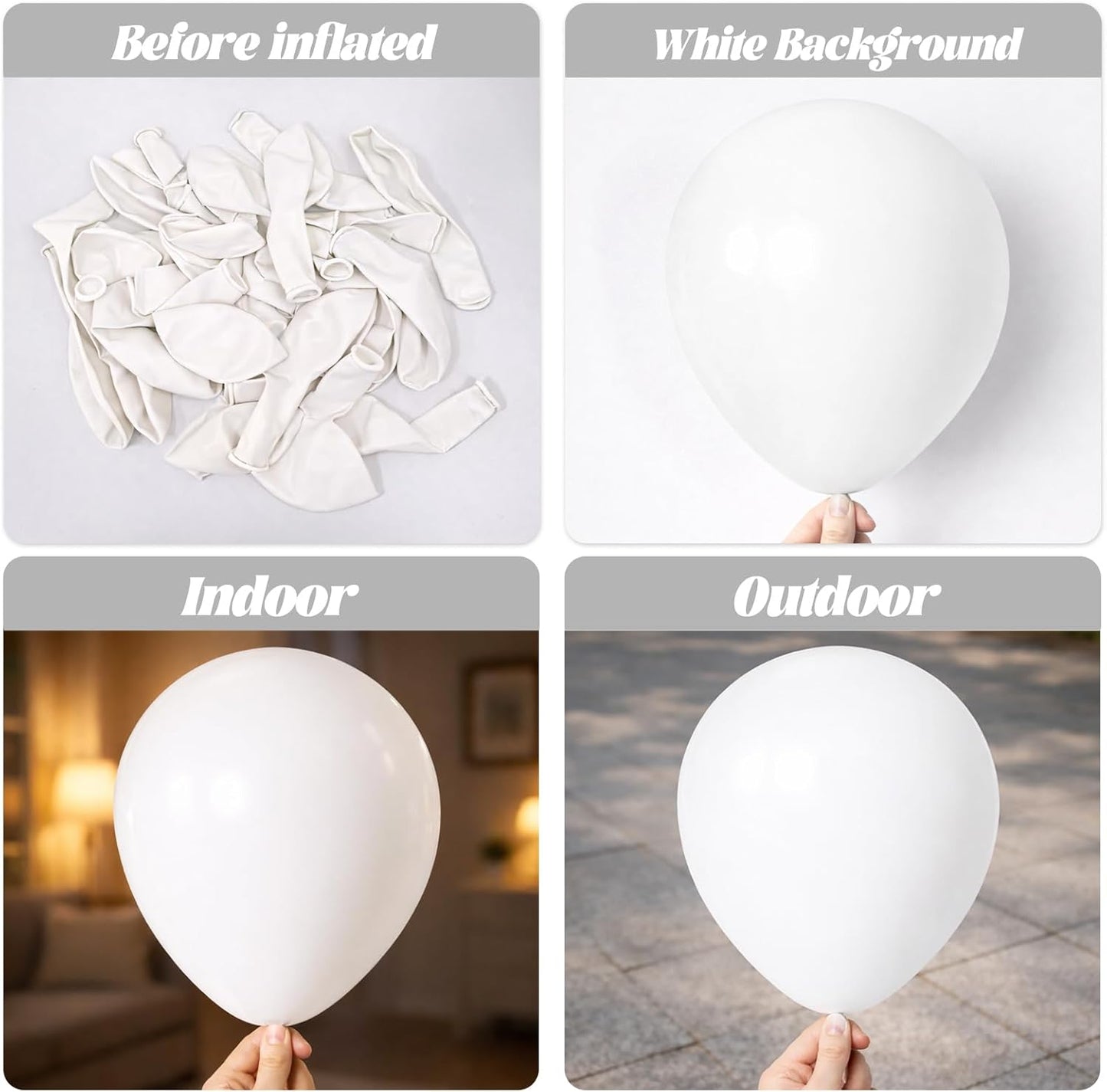 Voircoloria White Pearl Latex Balloons - 12 Inch, 66 Pack | Perfect for Weddings, Birthdays & Showers